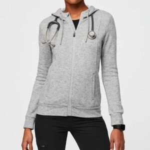 FIGS Essential Hoodie In Gray Size Medium